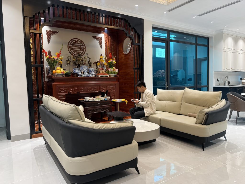 nội thất phòng khách phong cách Indochine